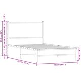 Metalni okvir kreveta bez madraca smeđi hrast 100x200 cm | shoptok.hr