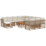  Set vanjskih sofa 13 kom. Prirodna i krema bijela Poliester | shoptok.hr