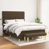  Box spring postelja z vzmetnico temno rjav 140x190 cm blago, (20724582) | Shoptok.si