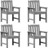 vidaXL vrtne jedilne stole 4 kosi Svetlo siva 65.5x55.5x88 cm HDPE | Shoptok.si