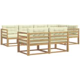 vidaXL Zunanja garnitura za sedenje 6 pcs Bela in krem Poliester, (5000282315) | Shoptok.si