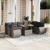  10-dijelni set vrtnih sofa od poliratana s jastucima sivi | shoptok.hr