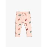 Koton Baby Girl Tights. Dinosaur Printed Elastic Waist Cotton, Pink Patterned. | ePonuda.com