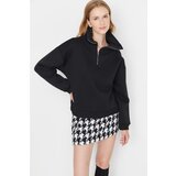 Trendyol Black Rib Detailed Zipper Oversize Raker Knitted | Shoptok.si