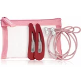BrushArt Berry Hair band & Hair clip set set gumica i ukosnica za kosu u maloj torbici Pink (4 kom)