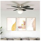 vidaXL Stropni ventilator s osvjetljenjem Ø 82 cm Crna - Crna 82 cm s s 6 oštrica | shoptok.hr