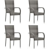  5-dijelni vrtni blagovaonski set od poliratana sivi Siva 160 cm table length | shoptok.hr