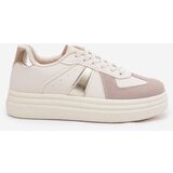 Boto Eco Leather Women's Sneakers On Platform Beige Goriette | Shoptok.si