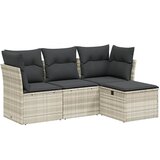 4-dijelni set vrtnih sofa s jastucima svijetlosivi poliratan | shoptok.hr