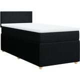 vidaXL Box spring postelja z vzmetnico črn 90x190 cm blago | Shoptok.si