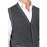 Dewberry 37376 Houndstooth Patterned Mens Knit Vest-GREY | ePonuda.com