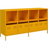vidaXL Komoda gorčično rumena 135x39x73,5 cm hladno valjano jeklo | Shoptok.si