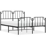 Maison Chic Kovinski Posteljni okvir - Dvoposteljna postelja - Zakonska postelja z vzglavjem in vznožjem črn 140x190 cm, (21696786) | Shoptok.si