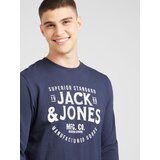 Jack & Jones Sweater majica 'JJJEANS' mornarsko plava / bijela | shoptok.hr