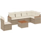  7-dijelni set vrtnih sofa od poliratana s jastucima bež | shoptok.hr