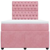 vidaXL Box spring postelja z vzmetnico roza 120x190 cm žamet, (21309066) | Shoptok.si