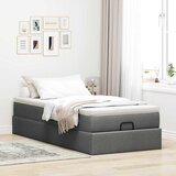  Otomanski okvir kreveta s madraca tamnosivi 90x200cm od tkanine | shoptok.hr