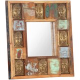  Ogledalo s likom Buddhe 50 x 50 cm od masivnog obnovljenog drva | Shoptok.si