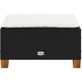  Vrtni tabure s jastukom crni 63,5x56x32 cm od poliratana | shoptok.hr