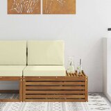 Vanjski krajnji kauč s jastukom Prirodna 91 x 63 x 73 cm - Prirodna boja i krem Krajnji kauč | shoptok.hr