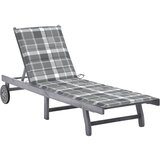 Maison Chic Vrtni Ležalnik - Sončna ležalnik z blazino siv trden akacijev les, (22057629) | Shoptok.si