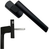 INF Zaklepni aluminijast ročaj za krilna okna s 25 mm kvadratno gredjo, črn — ukrivljen raven ročaj za večjo domačo varnost, (5000244366) | Shoptok.si