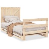 vidaXL Posteljni okvir z vzglavjem 100x200 cm trdna borovina Cene
