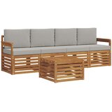  Set vanjskih sofa 5 kom. Prirodna i svijetlo siva 59 x 59 x 37 cm | shoptok.hr