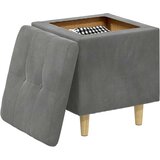  Otoman za pohranu s jastukom Tamno siva 40 x 40 x 45 cm Baršun | Eponuda.com