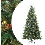  Umjetno božićno drvce s nogom s stalakom Zelena 210 cm PE i PVC | shoptok.hr