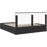  Krevetna konstrukcija Crna 180 x 200 cm Inženjersko Drvo | shoptok.hr