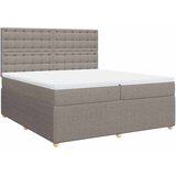  Krevet s oprugama i madracem smeđesivi 200x200 cm od tkanine | shoptok.hr