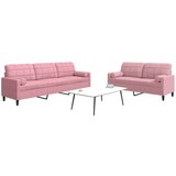  2-dijelni set sofa s jastucima ružičasti baršunasti | shoptok.hr