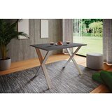 MID.YOU Jedilna Miza Xona, Antracit, Srebrna, 110x80cm | Shoptok.si