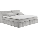 MID.YOU POSTELJA BOXSPRING 200 cm x 240 cm , tekstil, leseni material srebrne barve | Shoptok.si