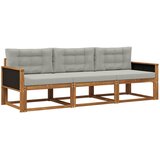  Set vanjskih sofa s jastukom 3 pcs Prirodna i Svjetlosiva | shoptok.hr