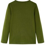  Dječja majica dugih rukava tamna kaki 104 | shoptok.hr