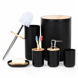 Vilde 568053 - Set od 6 kupatilskih dodataka - Crni | ePonuda.com