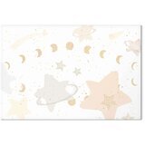  Slika - Fairy-Tale Galaxy - Phases of the Moon in Yellow Tones Among Stars in Beige and Ash Colors with Stardust 60x40 Na talija | shoptok.hr