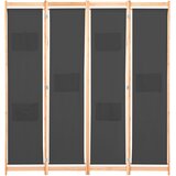 Sobna pregrada s 4 panela od tkanine 160 x 170 x 4 cm siva | shoptok.hr