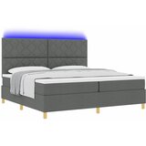  LED Box Spring Krevet Tamno siva 200 x 200 cm tkanina | shoptok.hr