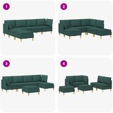  Set namještaja za dnevni boravak 6 pcs Tamnozelena Tkanina | shoptok.hr
