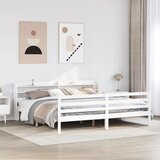  Okvir kreveta s uzglavljem bez madraca bijeli 200x200 cm | shoptok.hr
