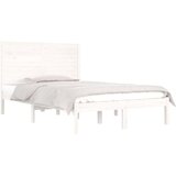  Posteljni okvir bel iz trdnega lesa 140x190 cm, (20903300) | Shoptok.si