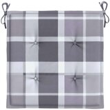 vidaXL jastuci za vrtne stolice 4 kom sivi karirani 50x50x3 cm tkanina | shoptok.hr