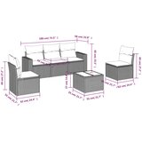  6-dijelni set vrtnih sofa s jastucima crni od poliratana | shoptok.hr