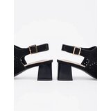GOODIN Black suede heeled sandals | shoptok.hr
