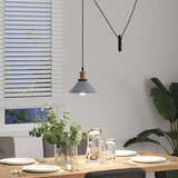 vidaXL obesek svetilka nastavljiva po višini E27 Gloss Grey Ø 22 cm Cene