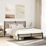 Maison Chic Kovinski Posteljni okvir - Dvoposteljna postelja - Zakonska postelja brez vzmetnice sonoma hrast 150x200 cm, (21694598) | Shoptok.si