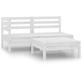 Maison Chic Seti vrtnega pohištva - Vrtna garnitura - Vrtni pohištvo set 3-delna trdna borovina bela, (21809664) | Shoptok.si